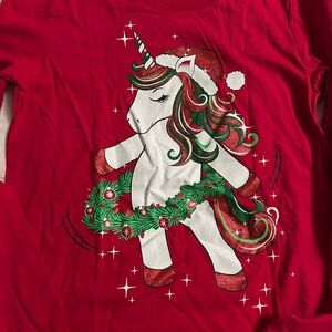 Children’s Place Red Unicorn Long Sleeve Tee